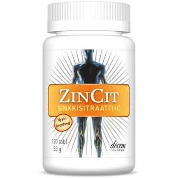 ZinCit cinka citrāts + C vitamīns, 120 tabletes