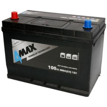 Akumulators 100Ah 800A 12V 4MAX Asia ar kreiso plu