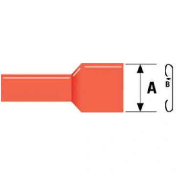 Ligzda 6.3mm izolēta sarkana 0.5-1.5mm2 vadam Jees