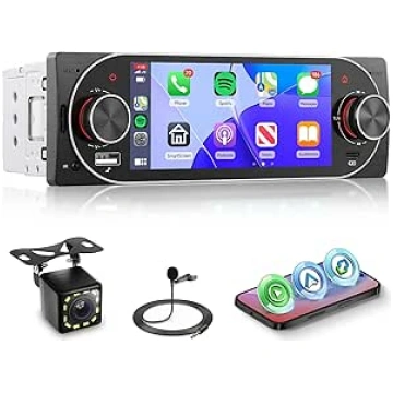 Hodozzy 1 DIN auto radio ar bezvadu Carplay Androi