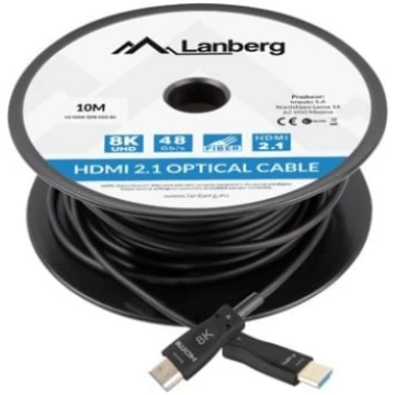 hdmi kabelis hdmi m/m v2.1 10m optiskais aoc melns