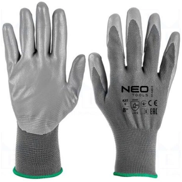 Protective gloves | Size: 8 | grey | polyester,pol