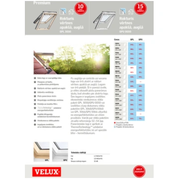 VELUX Panorāmas Jumta Logs GPL 3050 PK08 ar roktur