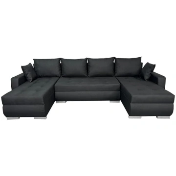 Etna Corner Sofa U-Shape in Black ANEB0D92GXFLFT
