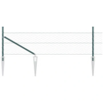 vidaXL Sešstūra žogs Zaļš 0.5x10 m Tērauds. Žoga s