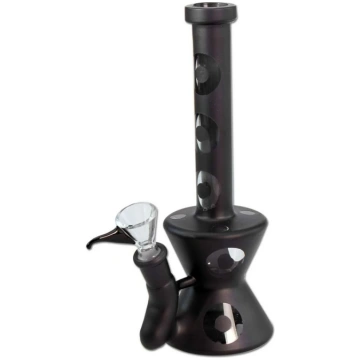 Bong in Vetro Nero Opaco 21cm - Black Leaf