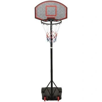 vidaXL basketbola vairogs, melns, 216-250 cm, poli