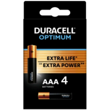 Duracell Optimum AAA 4pack Batteries 5000394158726