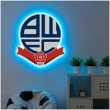 Tematiskais Bolton Wanderers FC ģerbonis LED fona 