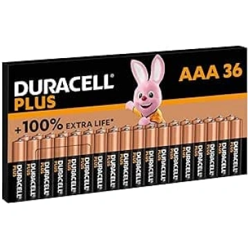 Duracell Plus AAA baterijas, iepakojumā 36, ilgsto