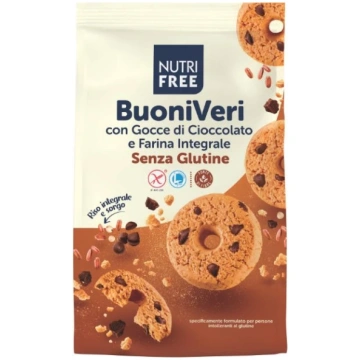 NUTRIFREE CIOCCOLATO bezglutēna pilngraudu cepumi 