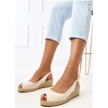 Bēšas espadrilles platformas sandales Nevarez