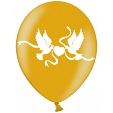 30 cm lateksa balons ar baložiem, zelta, perlamutr
