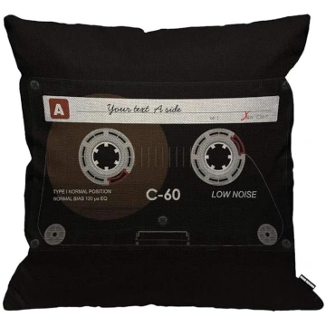 HGOD DESIGNS Retro audio kasešu spilvenu pārvalks,