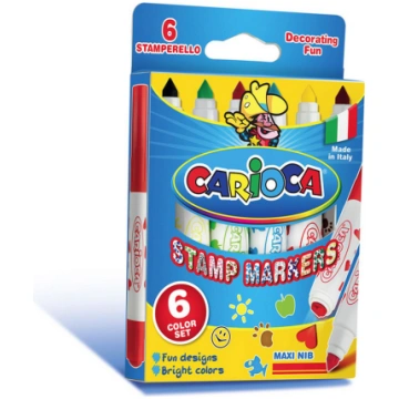 Flomasteri-zīmogi CARIOCA 6 krāsas