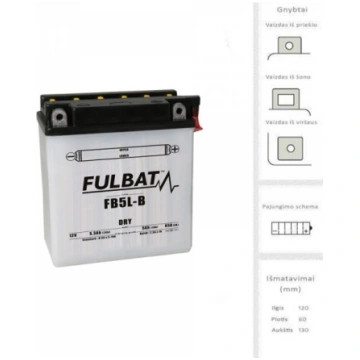 FULBAT - YB5L-B (FB5L-B) - 12V | 65A | 5Ah