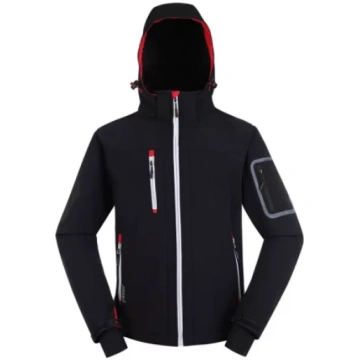 Softshell jaka ar kapuci Acropolis PESSO, melna 3X