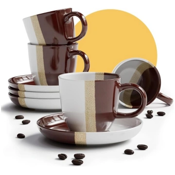 Keramikas espresso krūzes, 4 gab., brūnas ElbFuchs