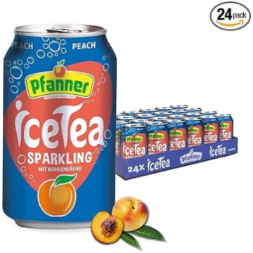Pfanner Iced Tea Peach – dzirkstošais dzēriens skā