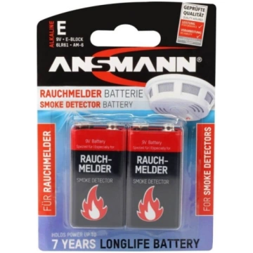 Ansmann battery smoke detector - Alkaline 9V EBloc
