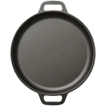 Čuguna BBQ kempinga pannas ar dubultu rokturi, pre