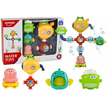 Overflow Bath Water Toy Robot Suction Cups Lean To