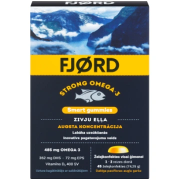 FJORD STRONG OMEGA-3 SMART GUMMIES, 45 košļājamas 