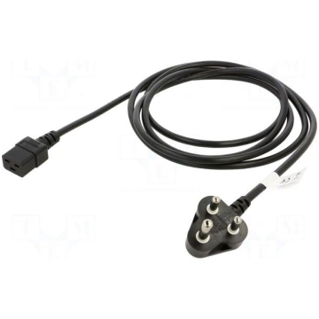 Cable | 3x1.5mm2 | IEC C19 female,IS 1293 (M) plug
