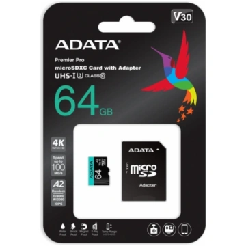 A-data ADATA 64GB Premier Pro MICROSDXC, R/W up to