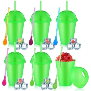 Ninehaoou Slushie krūzes ar kupolveida vāciņiem un