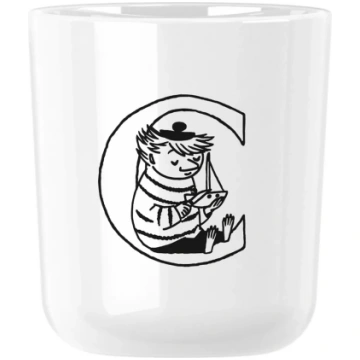 Plastmasas krūze MOOMIN ABC 200 ml, burts C, balta