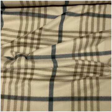 Tessuto Pile Scozzese Beige Nero 140x150 Cm