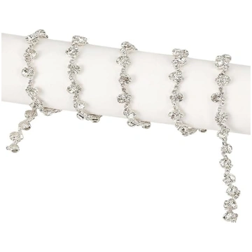3 jardi (2,7 m) Rhinestone Chain Crystal Appliqué 