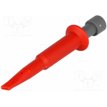 Clip-on probe; hook type; 5A; 70VDC; red; 4mm; 33V