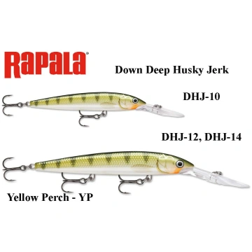 Ēsma Rapala Down Deep Husky Jerk Yellow Perch YP 1