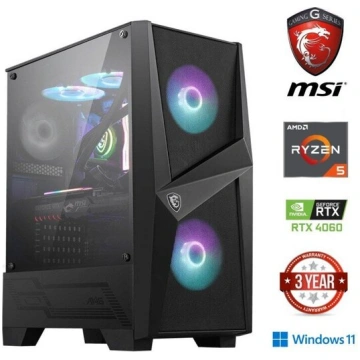 Dators Ryzen 5 5500 8GB 512GB SSD 1TB HDD RTX 4060