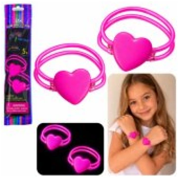 LEAN Toys Double Heart Bracelets Wristbands Fluore