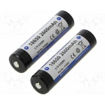 Re-battery: Li-Ion; 18650,MR18650; 3.7V; 2500mAh; 