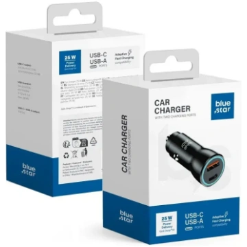 Blue Star car charger | 25W | PD, QC, PPS | USB-C,
