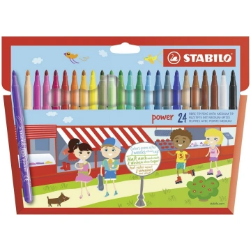 STABILO Flomāsteri, power max M, 24 krāsas