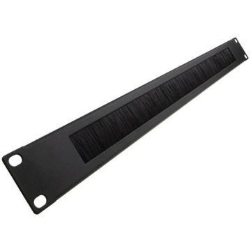 Rack brush panel 19"", 1U, black (008852)