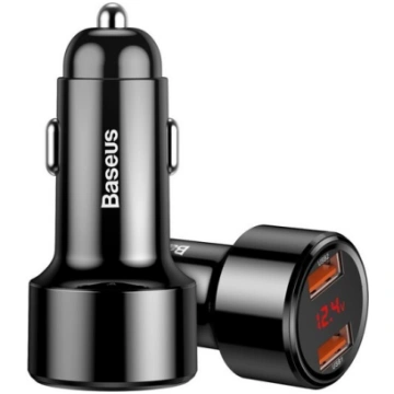 Baseus auto lādētājs Magic PPS QC 4.0+ 2USB melns 