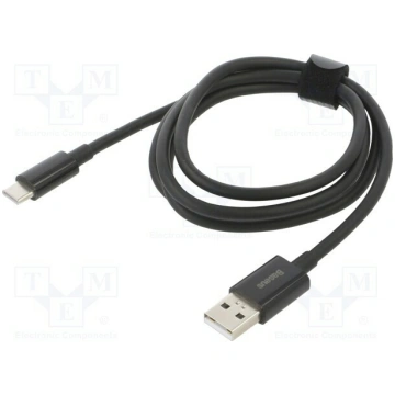 Cable; USB A plug,USB C plug; 1m; black; 65W | CB0