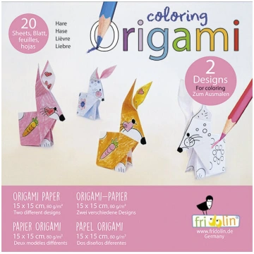 Origami komplekts - Fridolin - Zaķis - 20 lapas - 