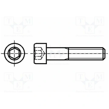 Screw; M14x45; Head: cheese head; hex key; HEX 12m