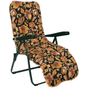 Deck chair BADEN-BADEN black floral pad