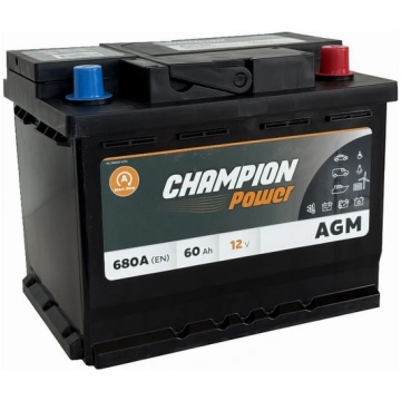 Akumulators START&STOP 60Ah 680A 12V AGM CHAMPION 
