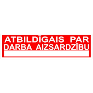 Uzlīme ATBILDĪGAIS PAR DARBA DR. Z039 475093700175