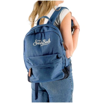Denim Canvas Embroidered Backpack MC2 Saint Barth