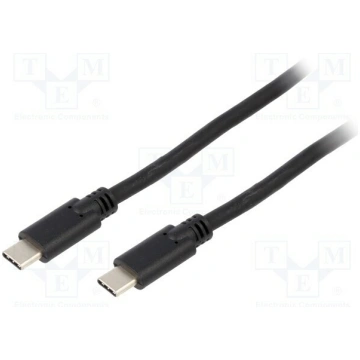 Cable; USB 3.2; USB C plug,both sides; 0.5m; black